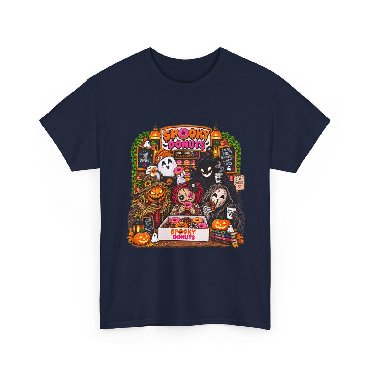 Spooky Donuts Halloween Tee | Unisex Heavy Cotton T-Shirt