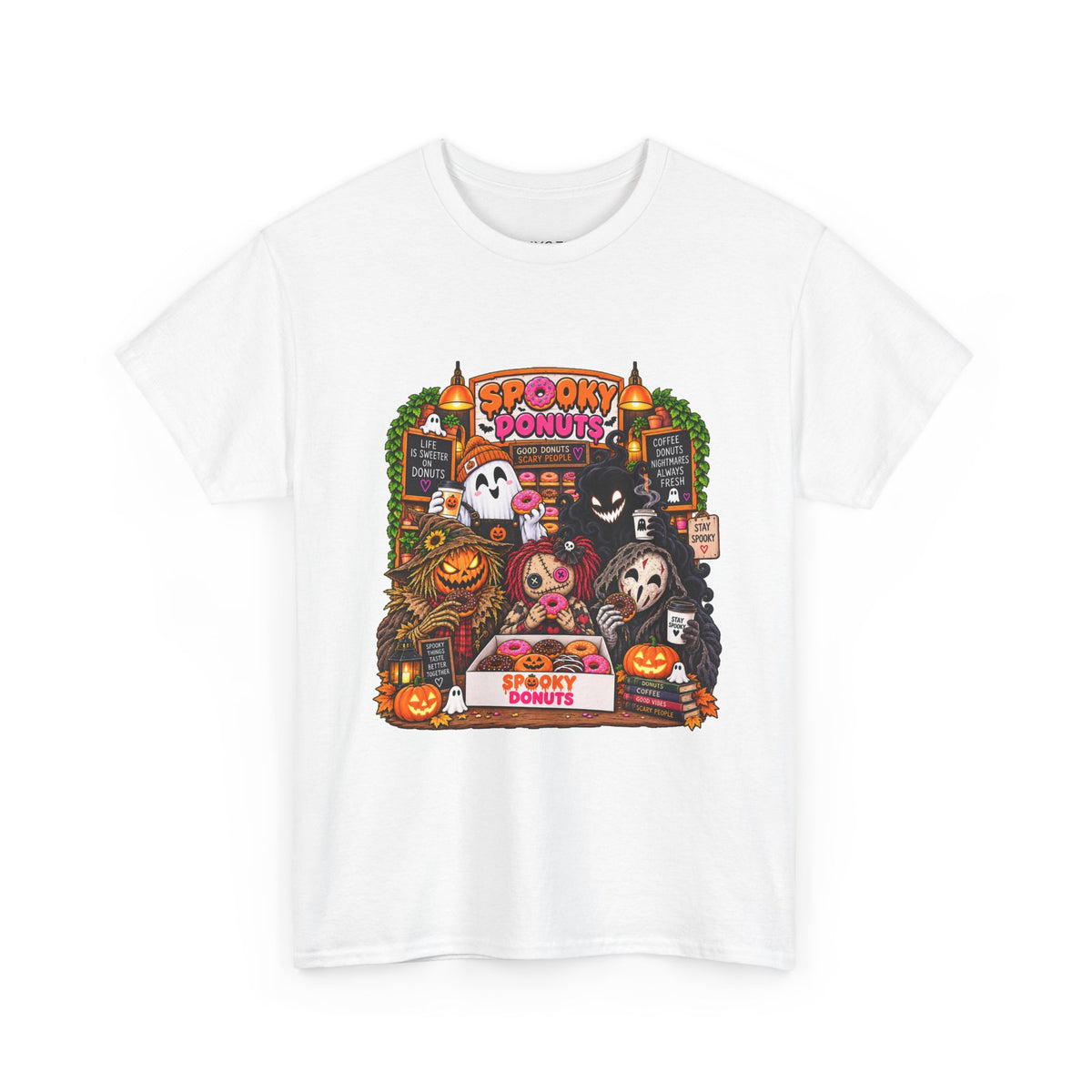 Spooky Donuts Halloween Tee | Unisex Heavy Cotton T-Shirt