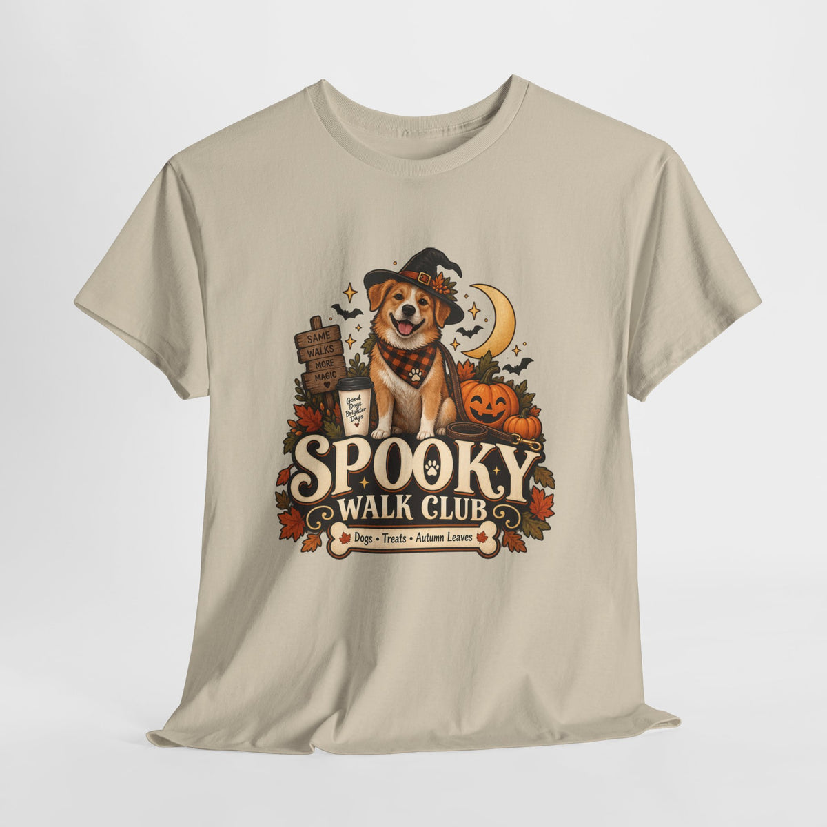 Spooky Walk Club Halloween Dog Tee | Unisex Heavy Cotton T-Shirt