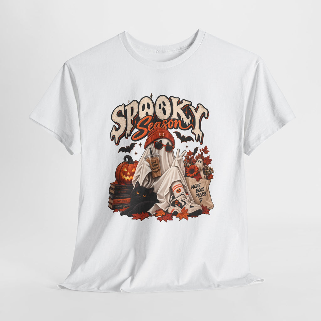 Spooky Season Ghost Tee | Unisex Halloween Cotton T-Shirt